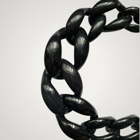 Super Chunky Black Plastic Necklace - Picture 2 of 3